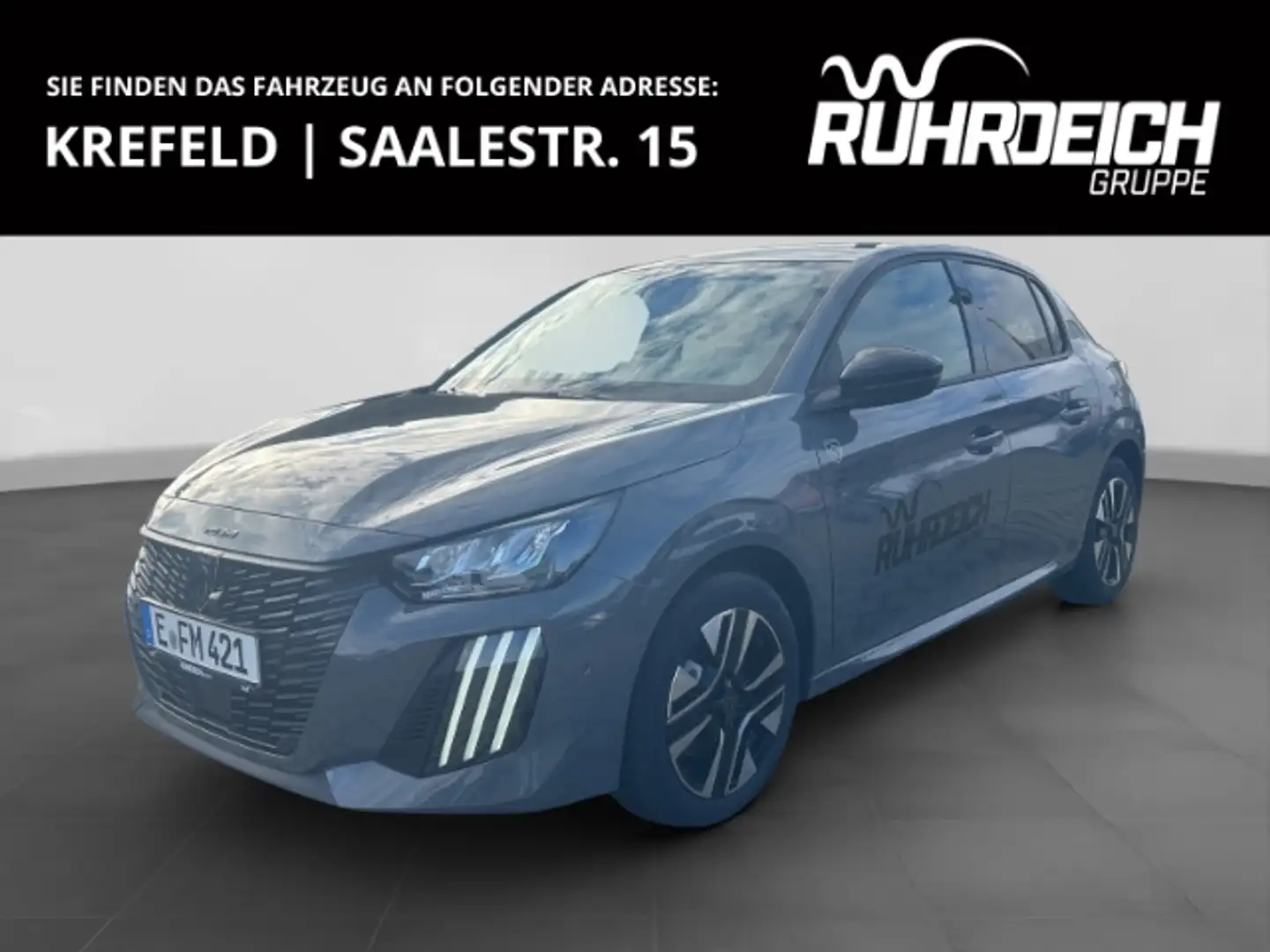 Peugeot 208 Allure 100PS LED CarPlay Klimaautom 360 Kamera App Grau - 1