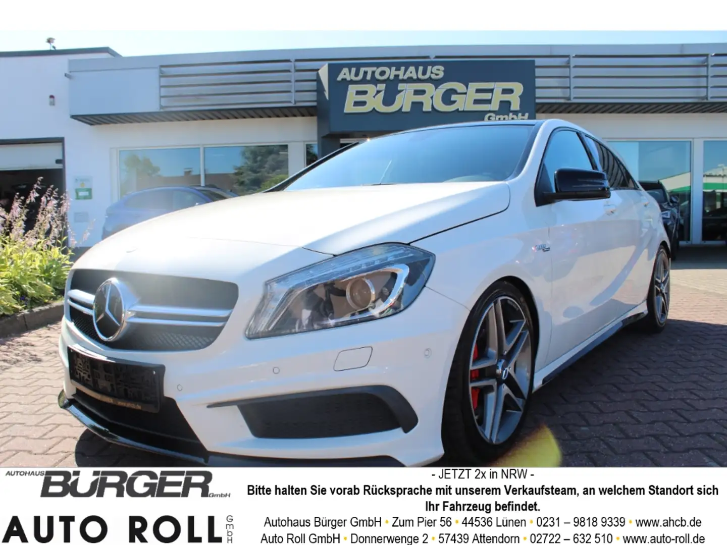 Mercedes-Benz A 45 AMG 4Matic ACC Pano Leder SithHZG Bi Xenon Night Paket Weiß - 2