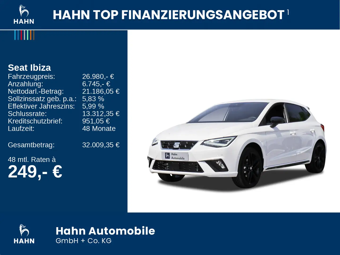 SEAT Ibiza FR Black Edition 1.0TSI 116PS DSG Weiß - 2