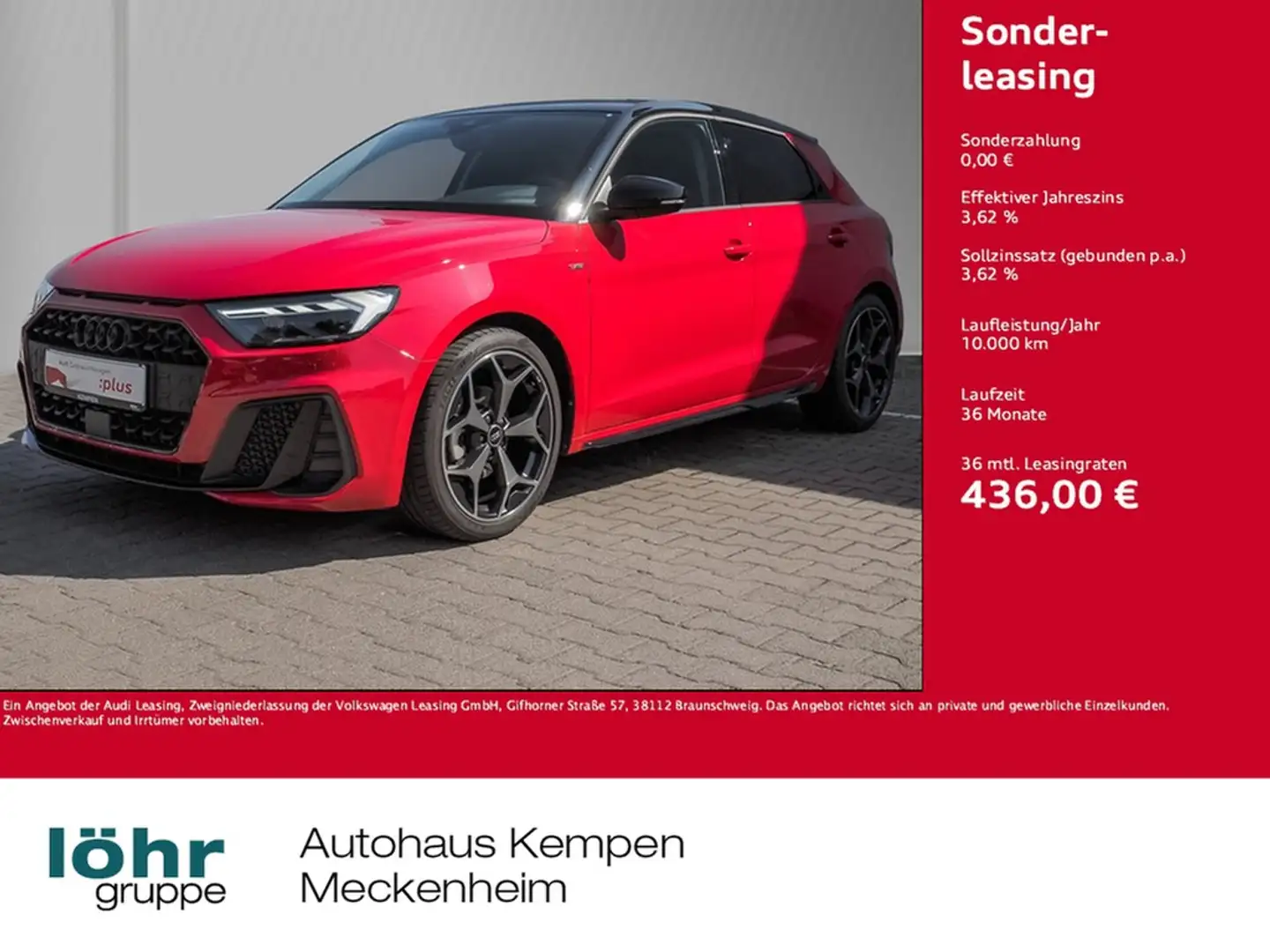 Audi A1 Sportback 35 TFSI S line 18"|2.49%|Leder|Optik-... Rouge - 1