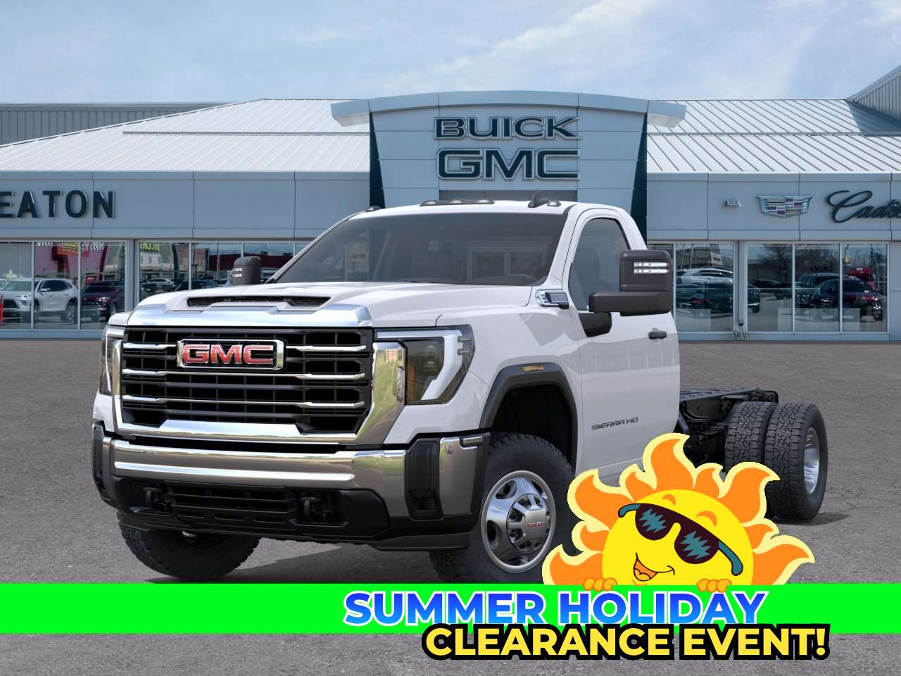 White 2026 GMC Sierra 3500HD Chassis Pickup Truck Four-Wheel Drive Automatic