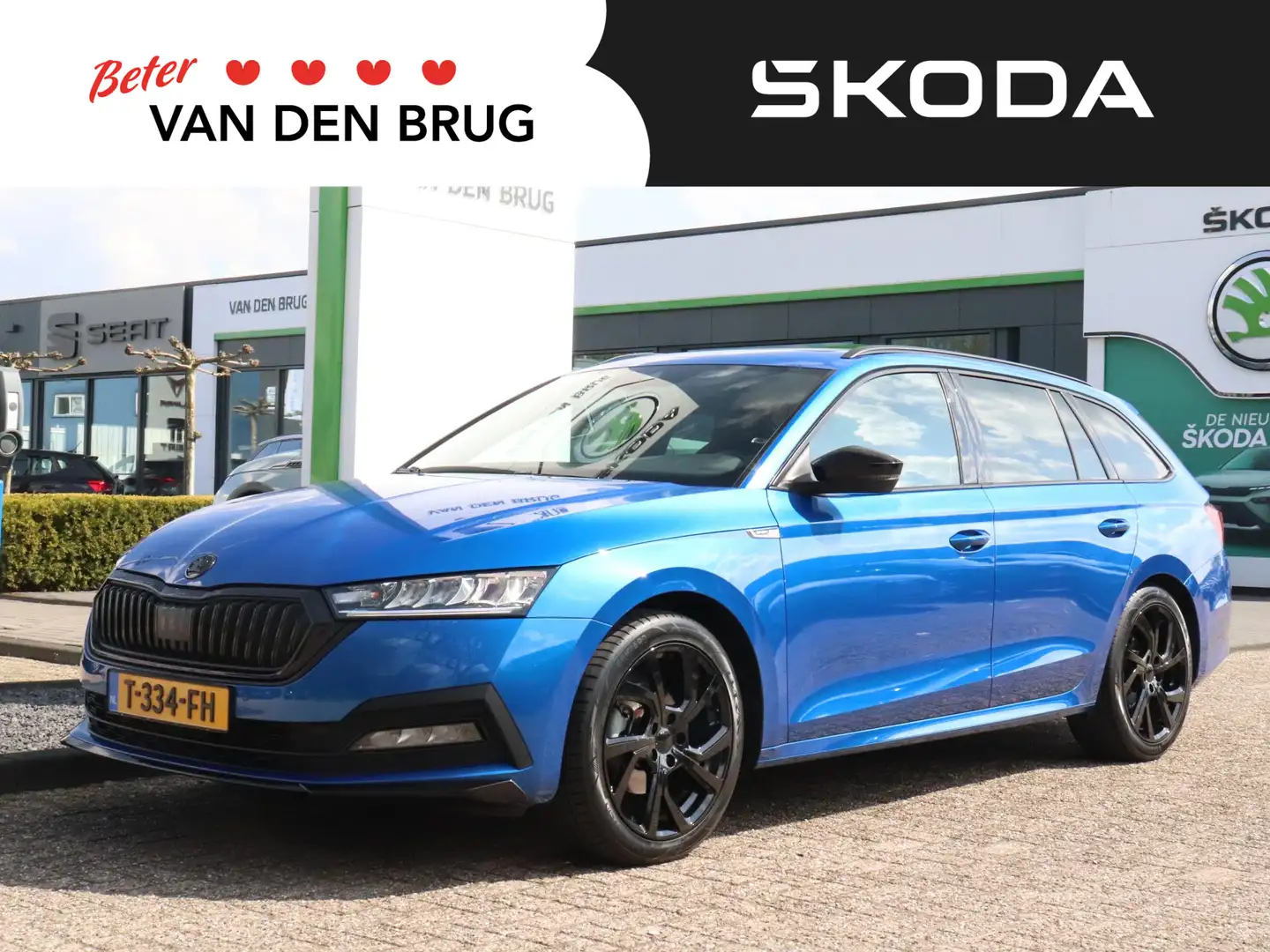 Skoda Octavia Combi Sportline 1.5 e-TSI 150pk AUTOMAAT | Panoram Blauw - 1