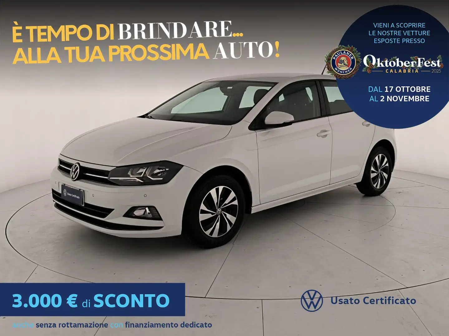 Volkswagen Polo 5p 1.0 tgi comfortline 90cv my19 Bianco - 1