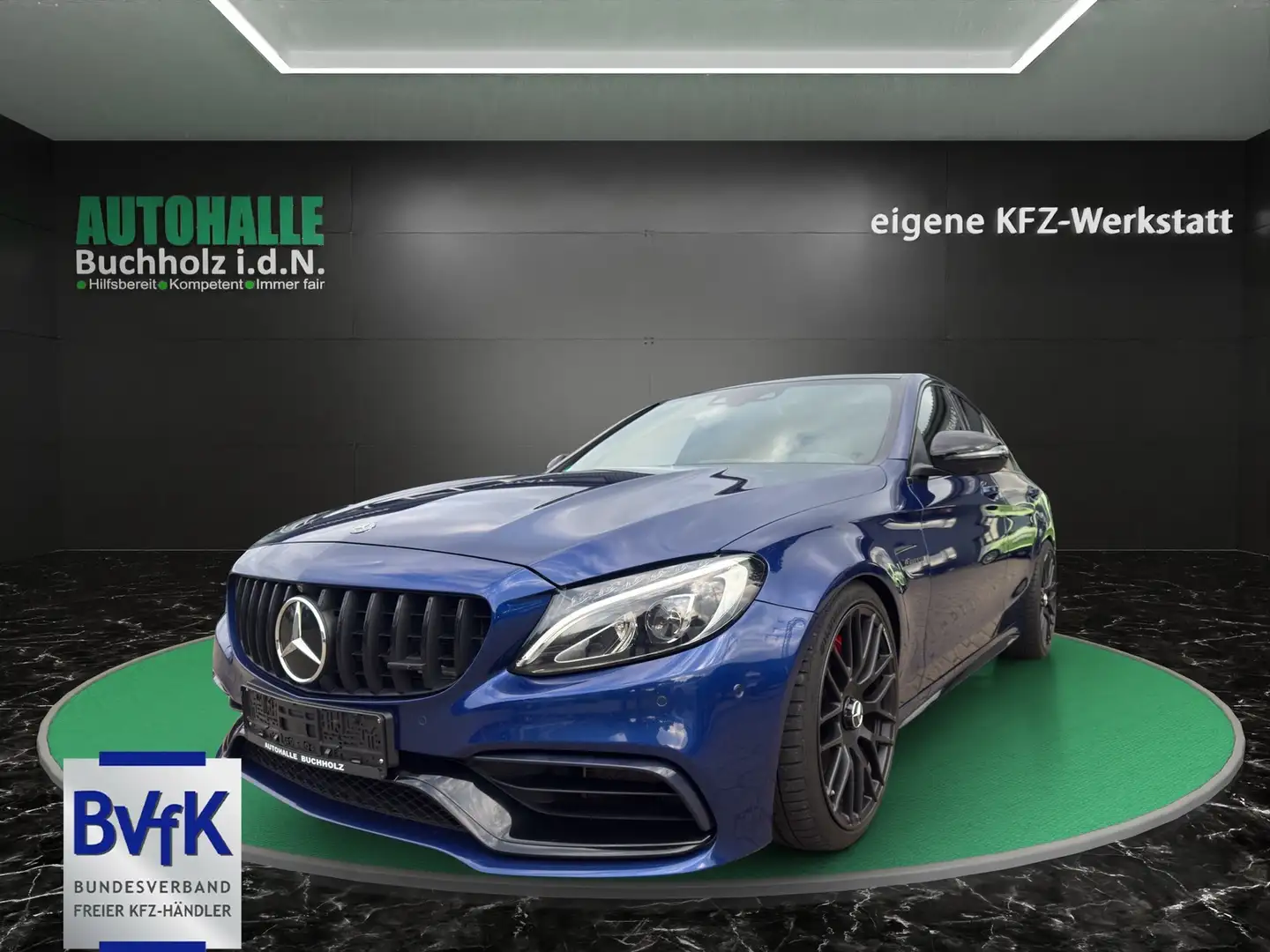 Mercedes-Benz C 63's AMG Braun DESIGNO LEDER~NAVI~SHZ~LED~TOTELW Blauw - 1
