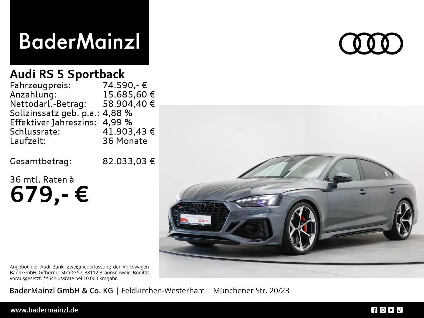 Audi RS5 Competition Pano Matrix 360° ACC Gris - 1