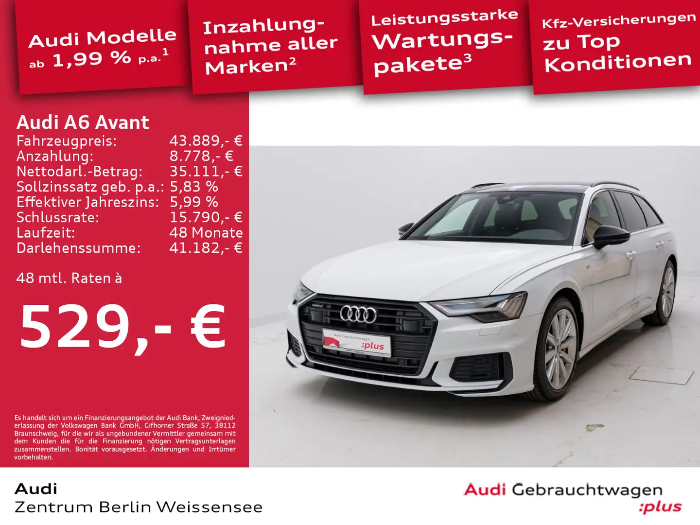 Audi A6 55 TFSI e S-TRO*QUA*MATRIX*PANO*TOUR* Weiß - 1