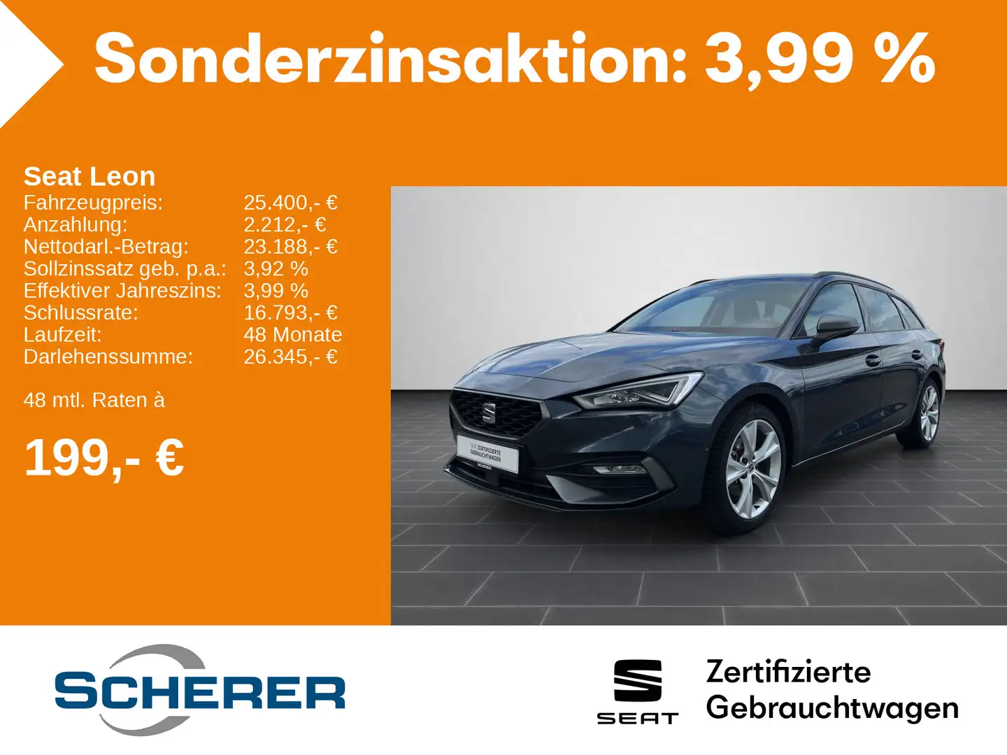 SEAT Leon Sportstourer FR 1.5 eTSI DSG LED NAVI RFK A Grigio - 1