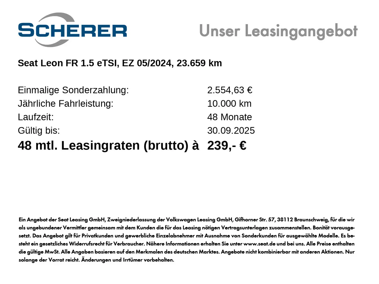SEAT Leon Sportstourer FR 1.5 eTSI DSG LED NAVI RFK A Grau - 2