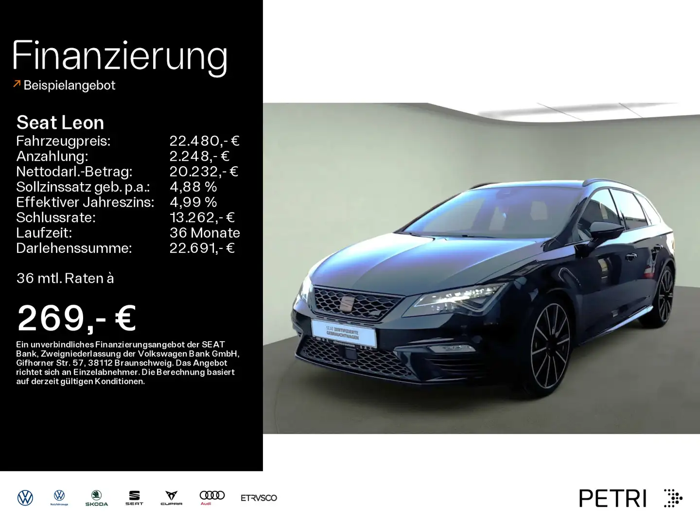 SEAT Leon Sportstourer 2.0 TSI DSG*LED*Beats*Navi*Pan Nero - 1