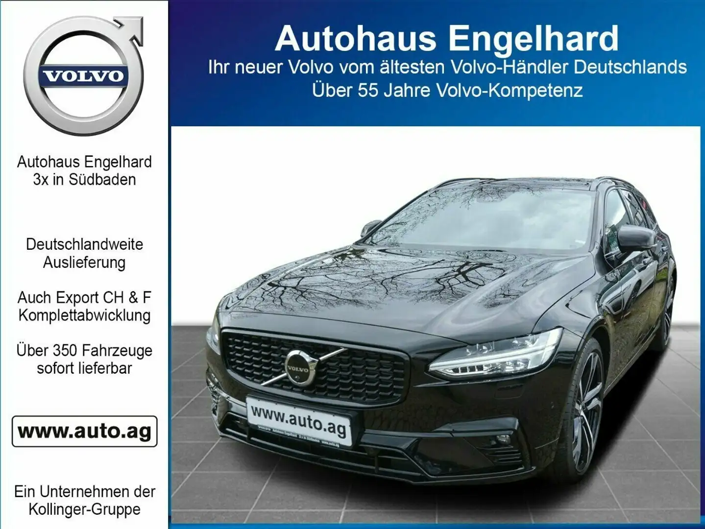 Volvo V90 B4 BENZIN PLUS DARK PANO SELEKT Schwarz - 1