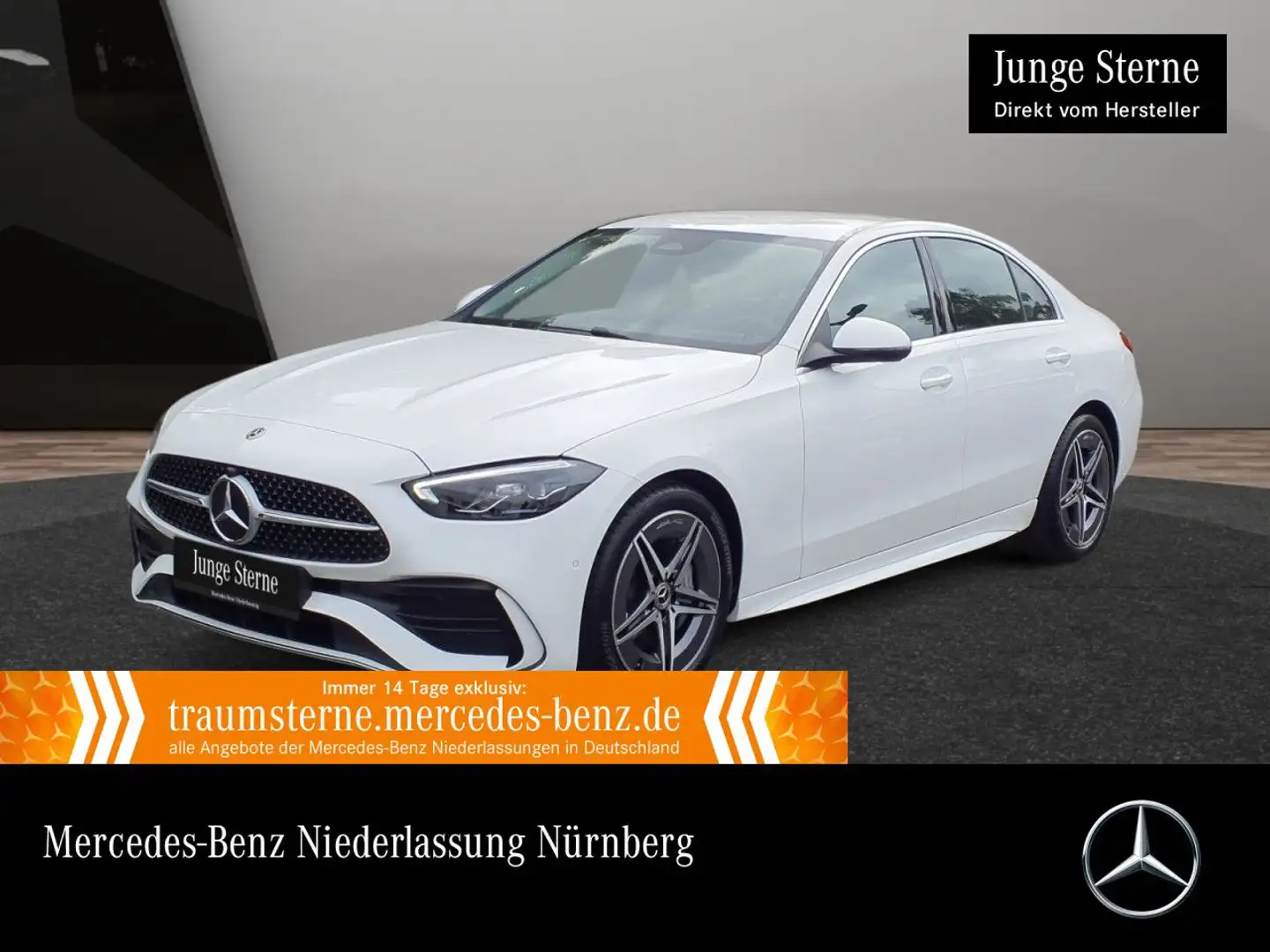 Mercedes-Benz C 200 d AMG+AHK+LED+KAMERA+TOTW+KEYLESS+9G Weiß - 1