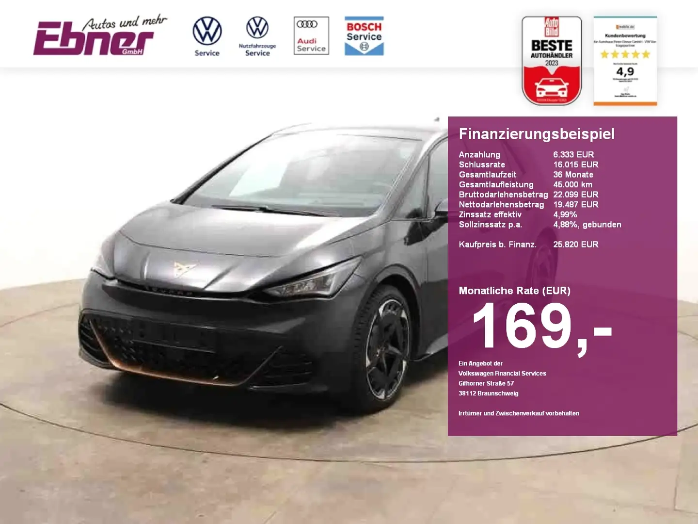 CUPRA Born HEAD-UP+ACC+KAMERA+KEYLESS+LED+NAVI+SITZHZG+19 ALU Grau - 1