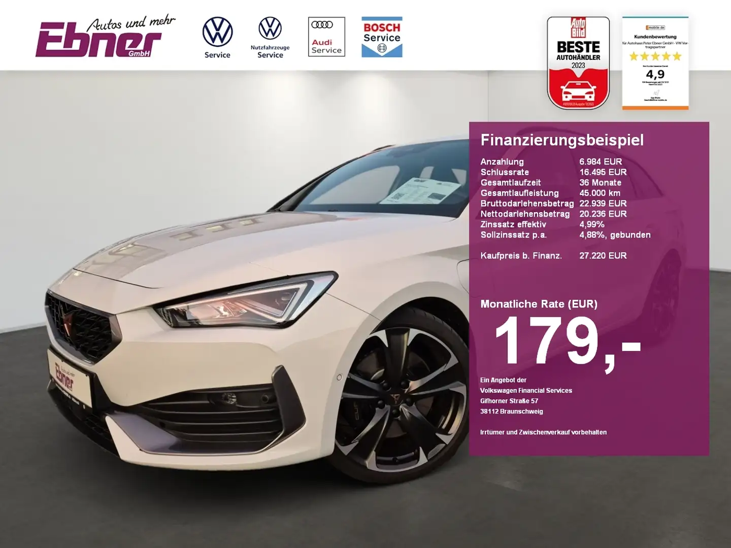 CUPRA Leon Sportstourer VZ 245PS PHEV FSG KAMERA+KEYLESS+ACC+ Weiß - 1