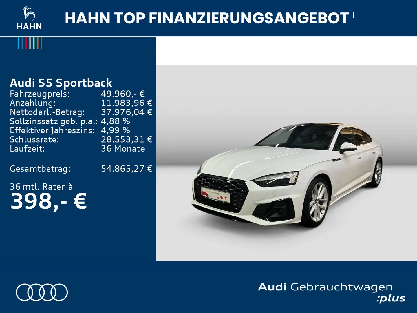 Audi S5 TDI quattro Virtual Pano °360 Carpl Weiß - 2