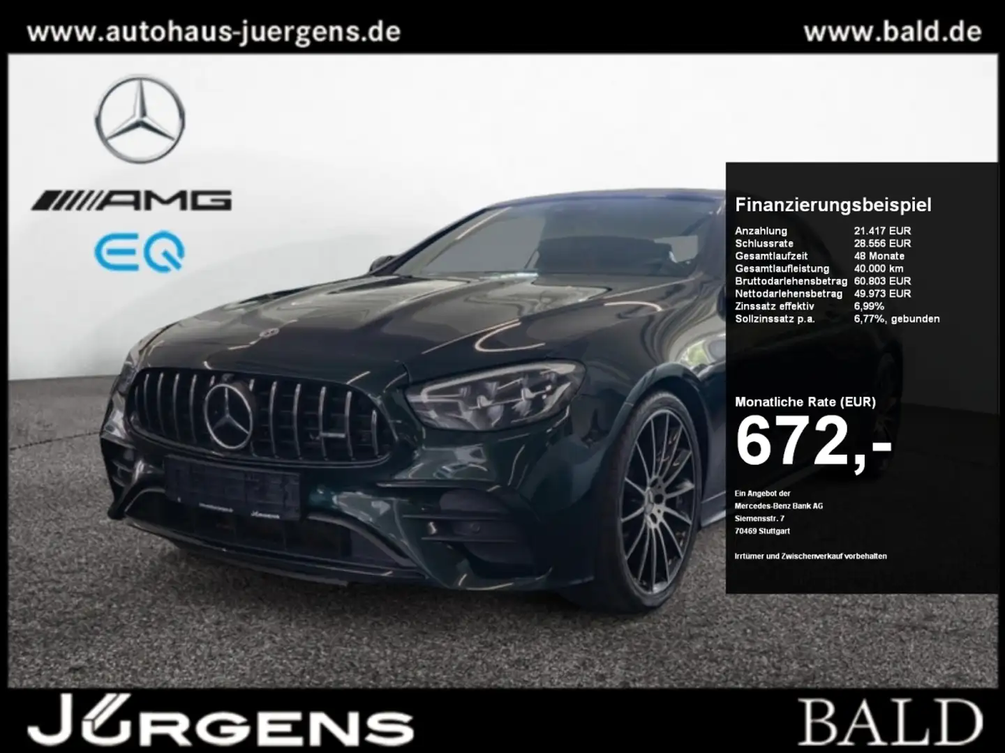Mercedes-Benz E 53 AMG AMG E 53 4M+ Cabrio Burm/HUD/AIR/DISTRONIC/SitzK Vert - 1