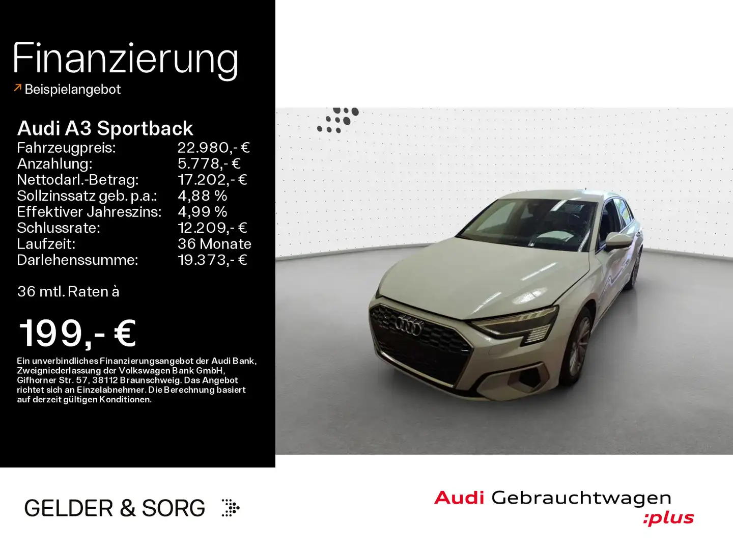 Audi A3 advanced 35 TDI Matrix*Navi*Sound Blanc - 1