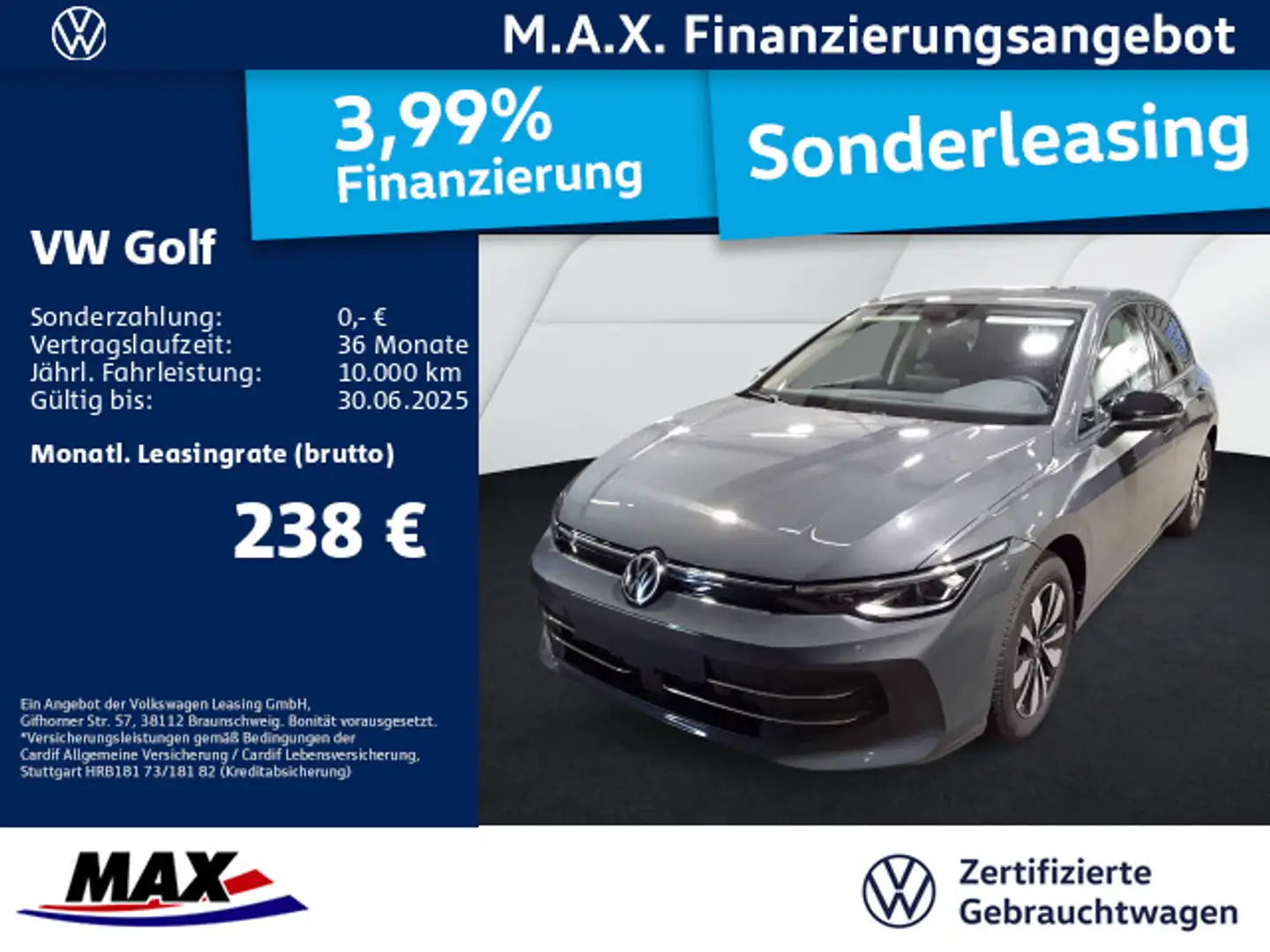 Volkswagen Golf VIII 2.0 TDI DSG GOAL LED+AHK+KAMERA+ Gris - 1