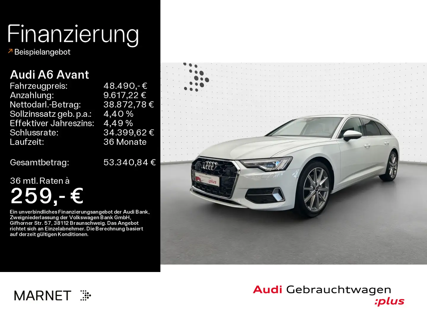 Audi A6 Sport advanced 45 TFSI*Navi*LED*Alu*AHK Weiß - 1