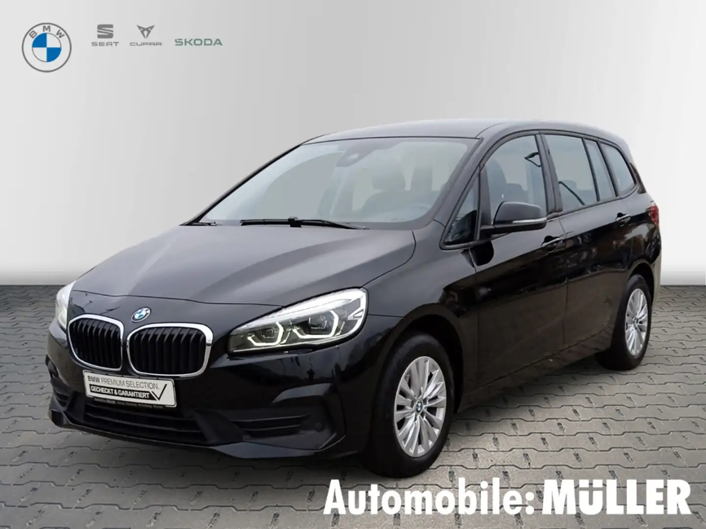 BMW 218 Gran Tourer i Advantage Aut. SHZG+PDC+LED+DAB+NAVI Schwarz - 1