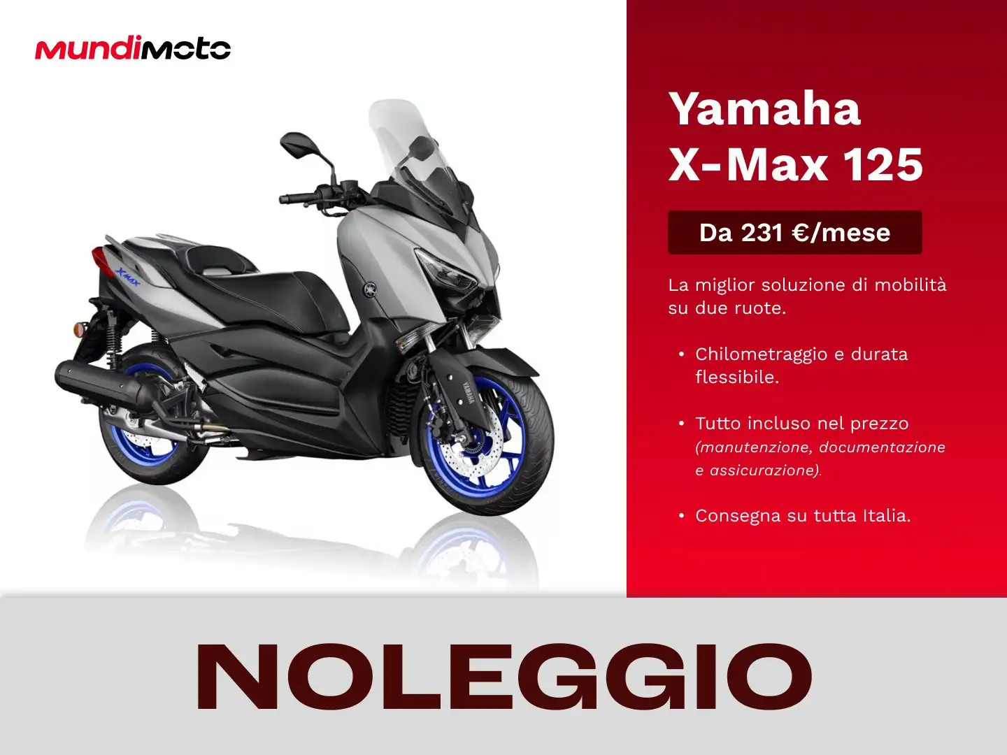 Yamaha X-Max 125 Noleggio Grigio - 1