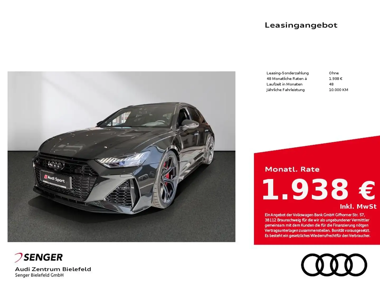 Audi RS6 Avant performance Memory Panorama Navi LED Schwarz - 1