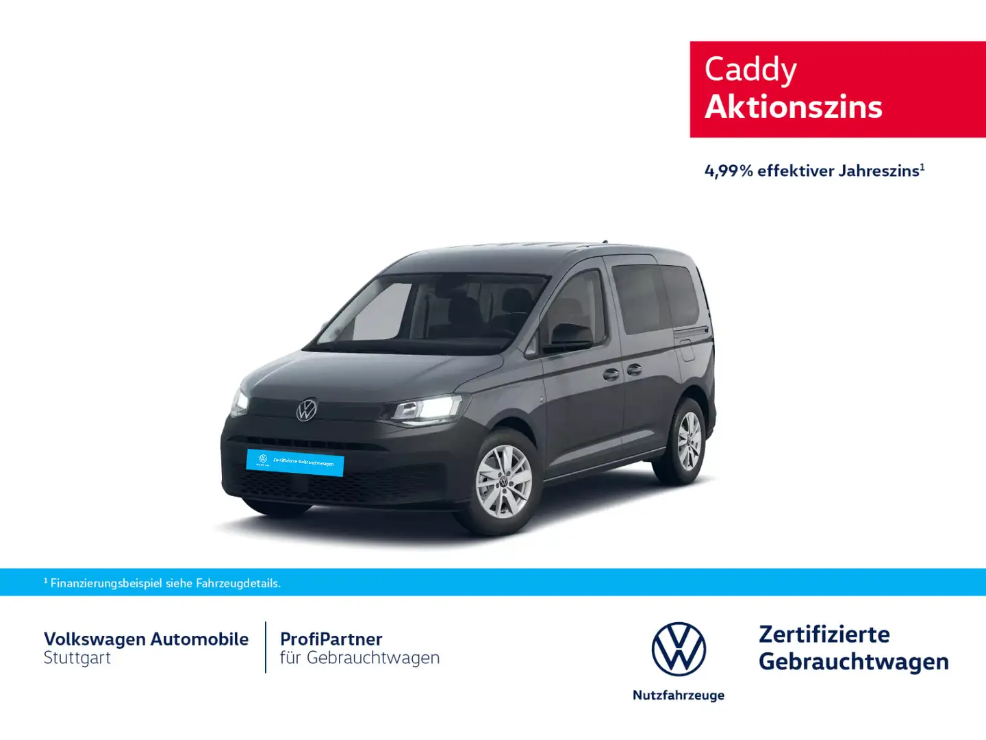 Volkswagen Caddy 2.0 TDI Euro 6e AHK Navi Grau - 1
