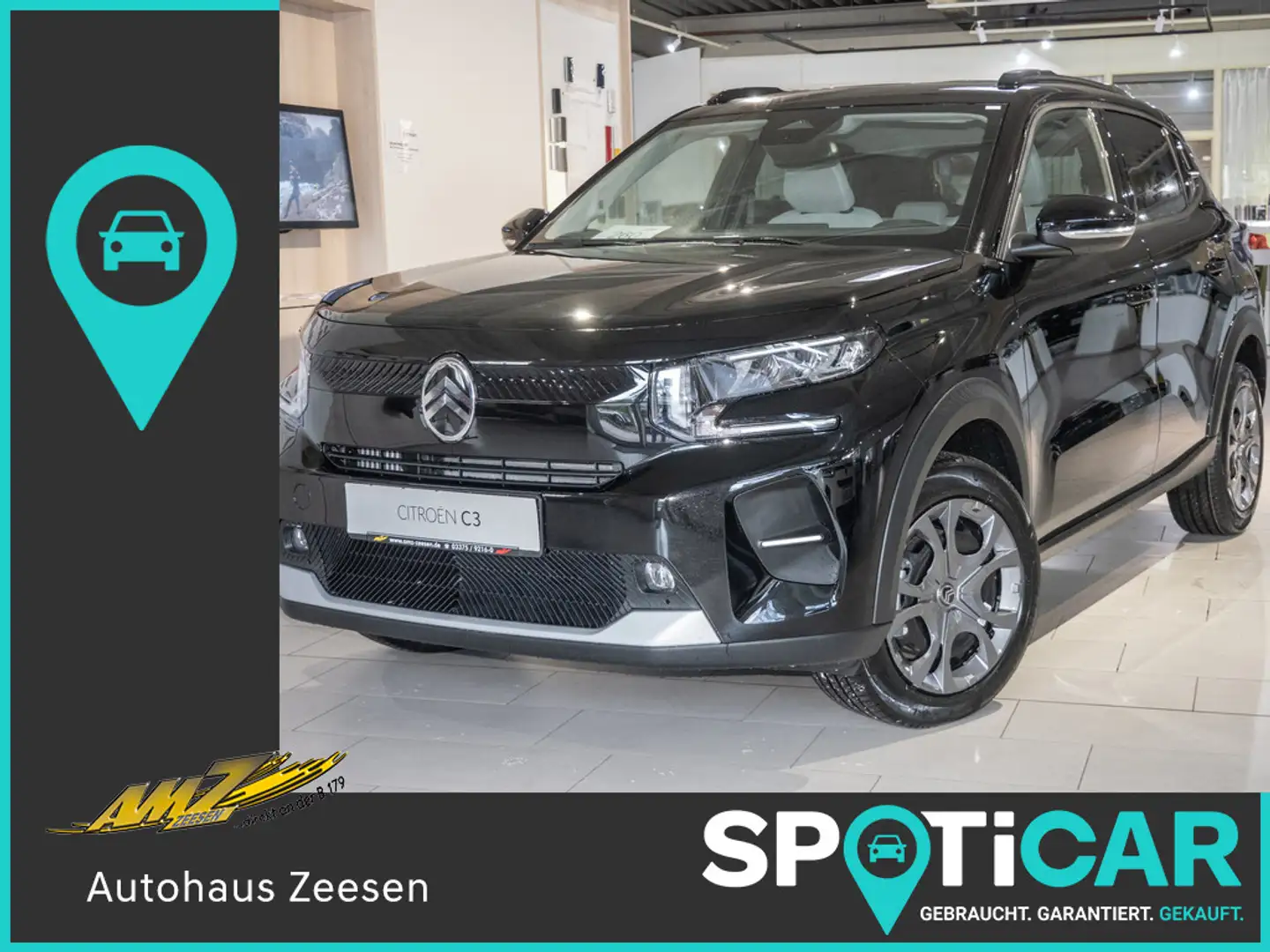 Citroen C3 Turbo 100 MAX SHZ NAVI HUD LED KAMERA PDC Schwarz - 1