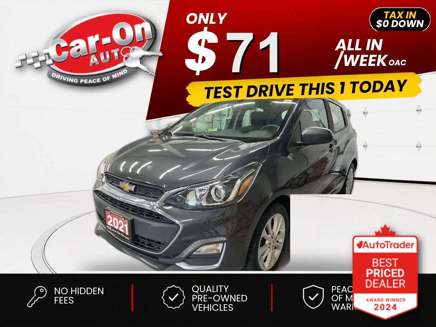 Gray 2021 Chevrolet Spark Hatchback Front-Wheel Drive Automatic