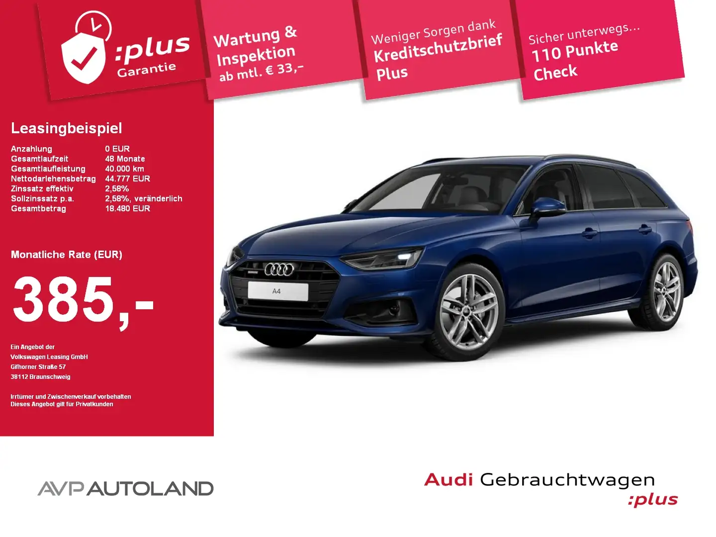 Audi A4 Avant 40 TFSI quattro S tronic advanced AHK Blau - 1