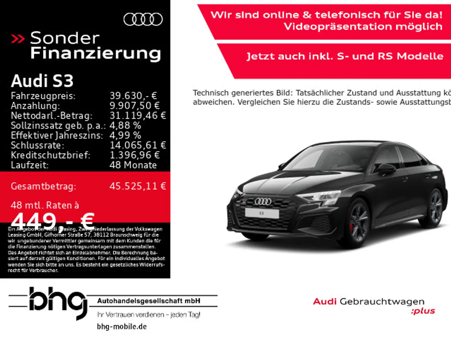 Audi S3 TFSI Limousine quattro S tronic Schwarz - 1