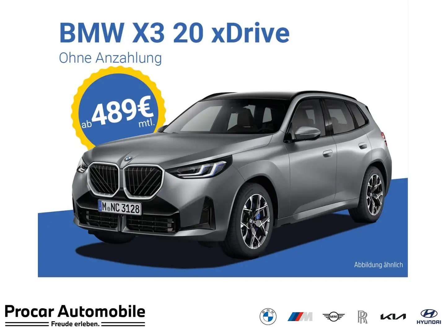 BMW X3 20 xDrive Shz., DAB, NAVI, LED, Tempomat, Klima Серый - 1