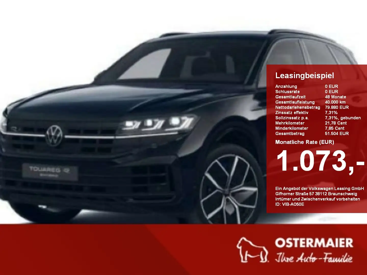 Volkswagen Touareg R 3.0 V6 eHybrid 4M 340PS AT LEDER.AHK.MATRIX.4-J. Schwarz - 1