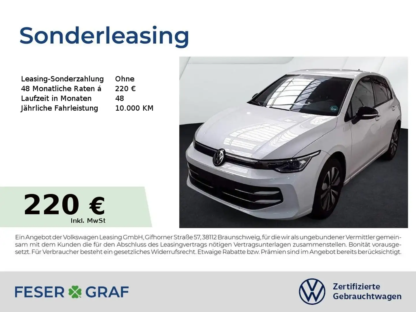 Volkswagen Golf 8 Goal 1.5 TSI Navi Kamera IDA SiHz LED Blanc - 1