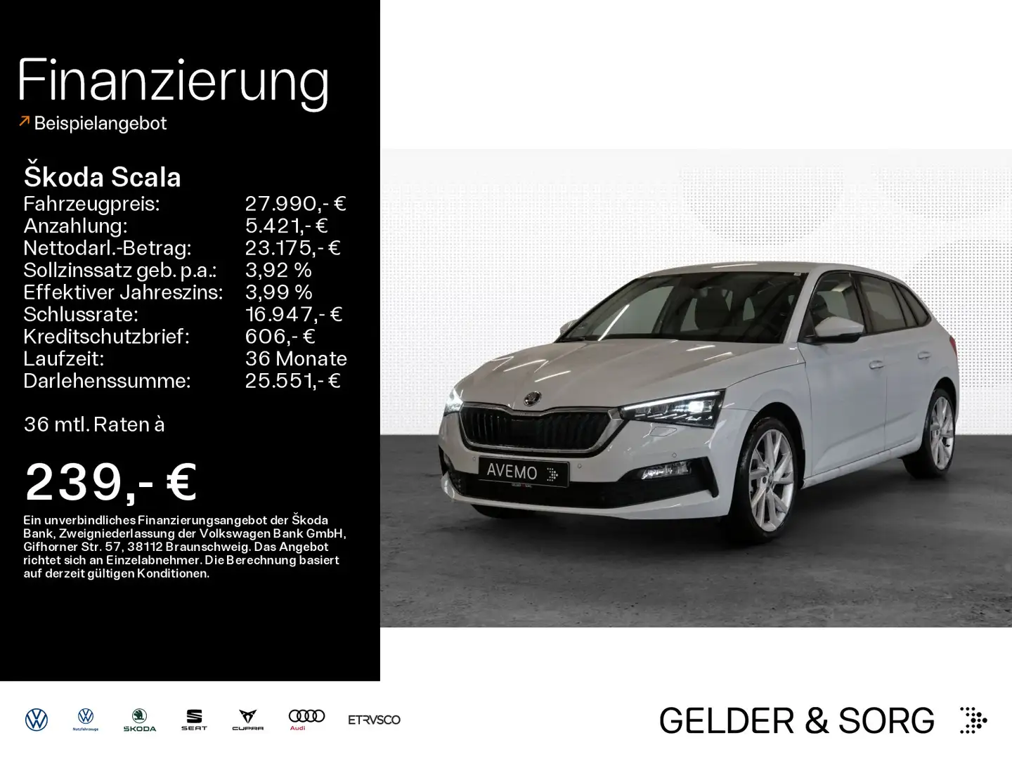 Skoda Scala Style 1.5 TSI 18Z*AHK*RFK*Navi*LED*Virtual Weiß - 1