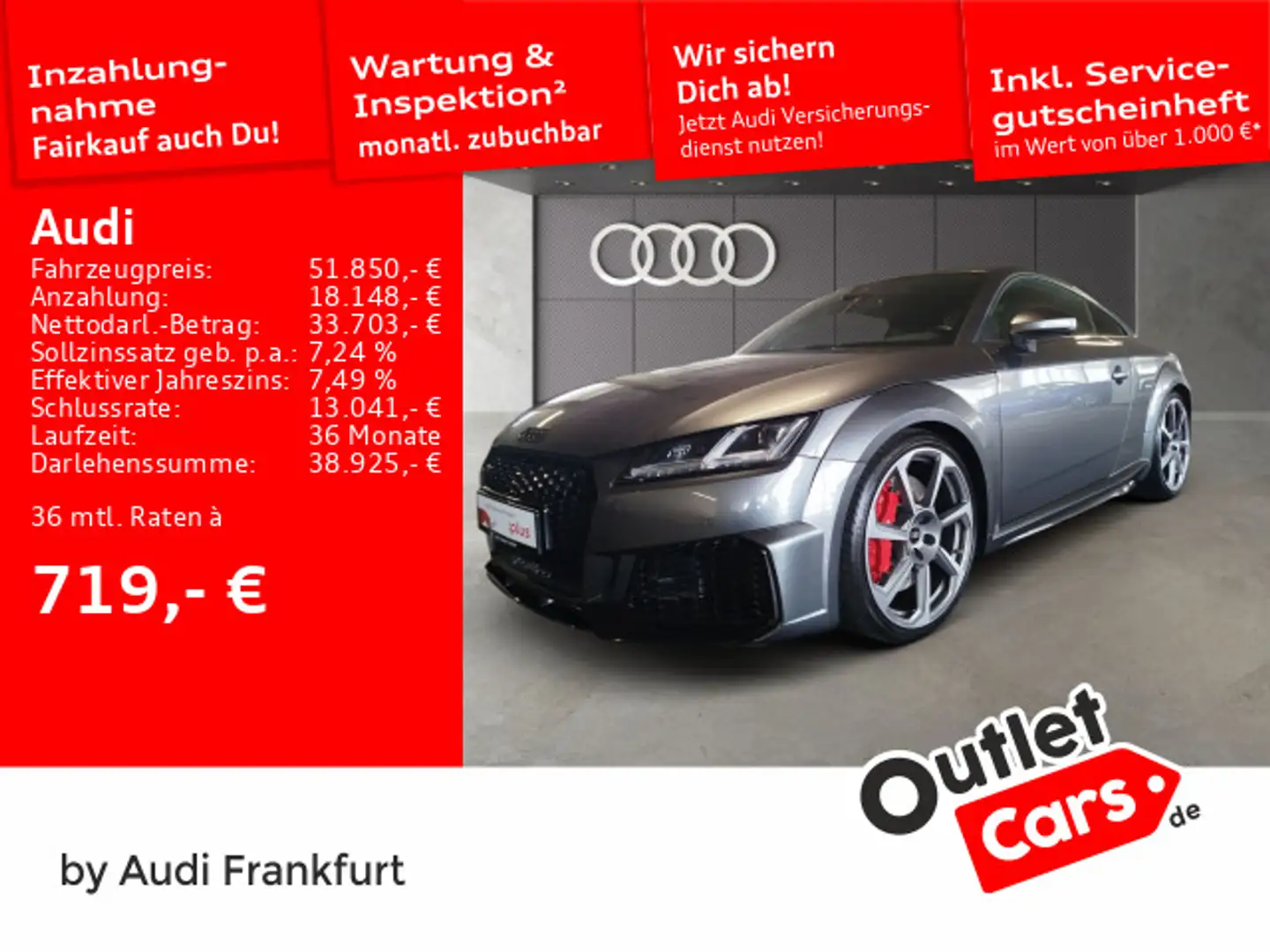 Audi TT RS S tronic MatrixLED B&O DAB Grau - 1