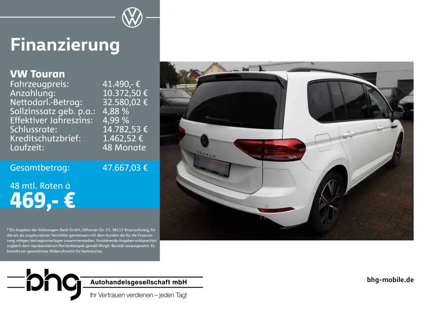 Volkswagen Touran 1.5 TSI DSG Highline R-Line DCC Standhzg Weiß - 1