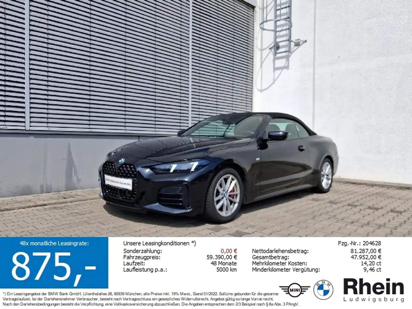 BMW 430 i xDrive Cabrio M Sportpaket LED Navi ParkAs+ Schwarz - 1