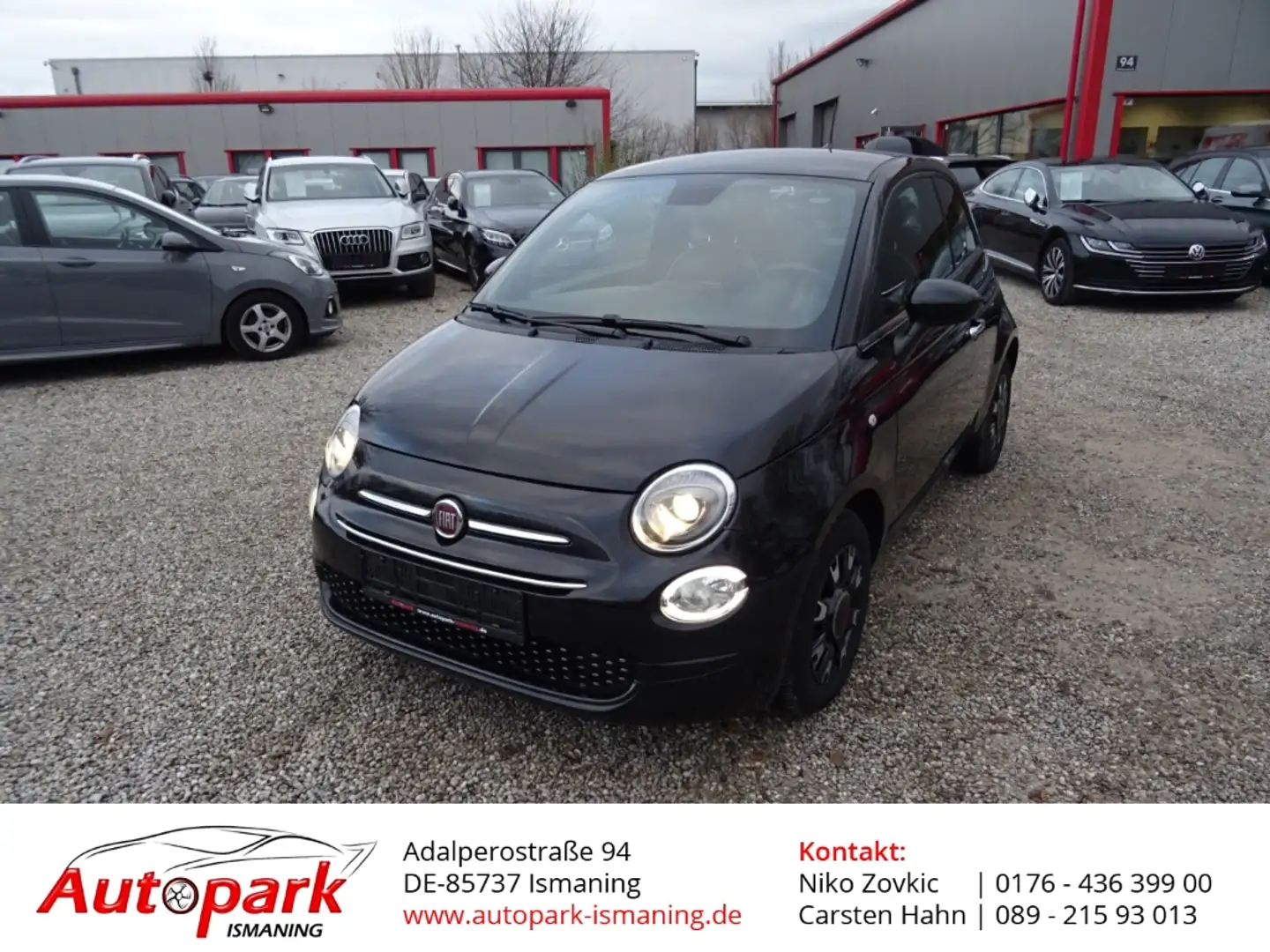 Fiat 500 Lounge 1.2 8V EU6d-T Temp Tel.-Vorb. PDC Negro - 1