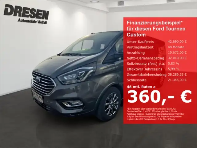 Ford Tourneo Custom Titanium X L2 2.0 Ecoblue 170 PS Automatik/Navi/Le