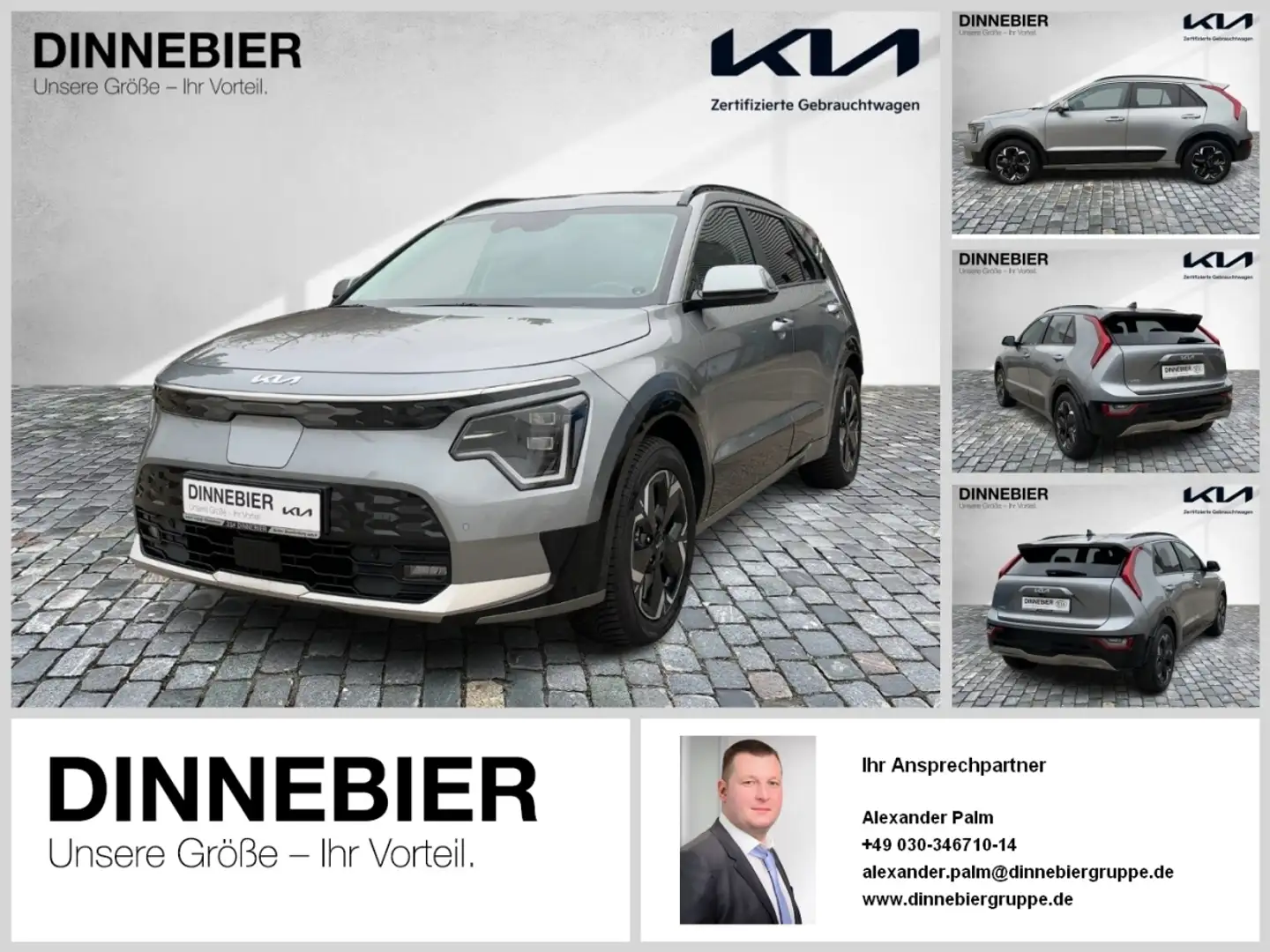 Kia Niro EV Inspiration LED+Glasdach+Navi+RFK* Gris - 1