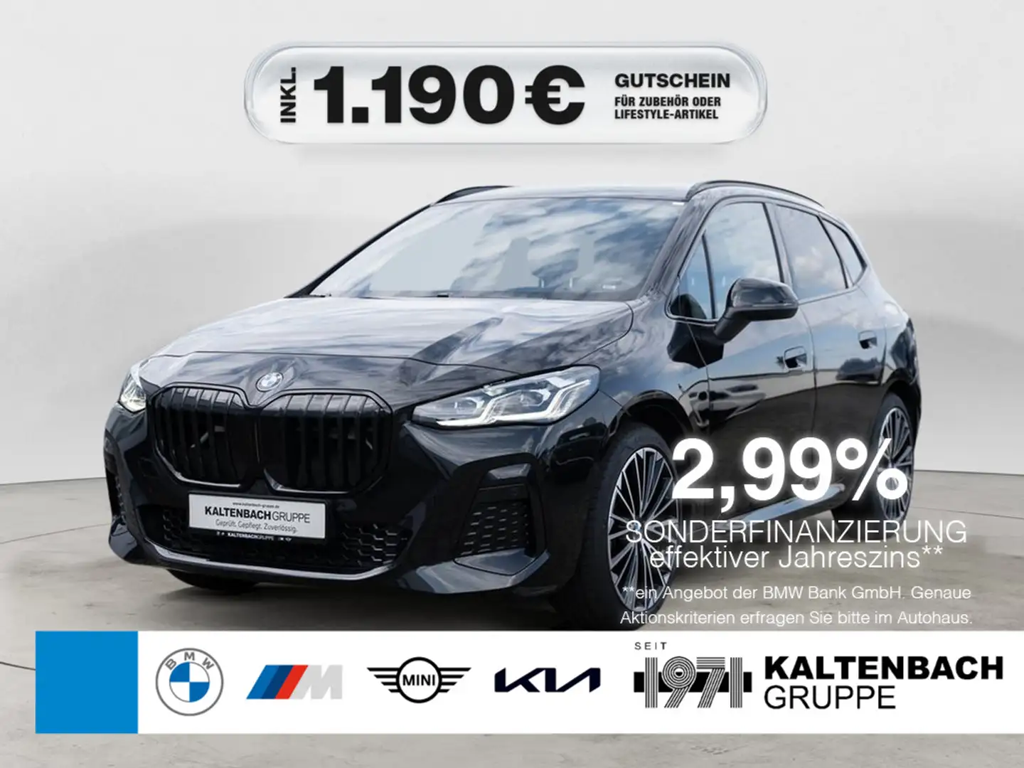 BMW 220 Active Tourer M-Sport AHK LED ACC NAVI Schwarz - 1