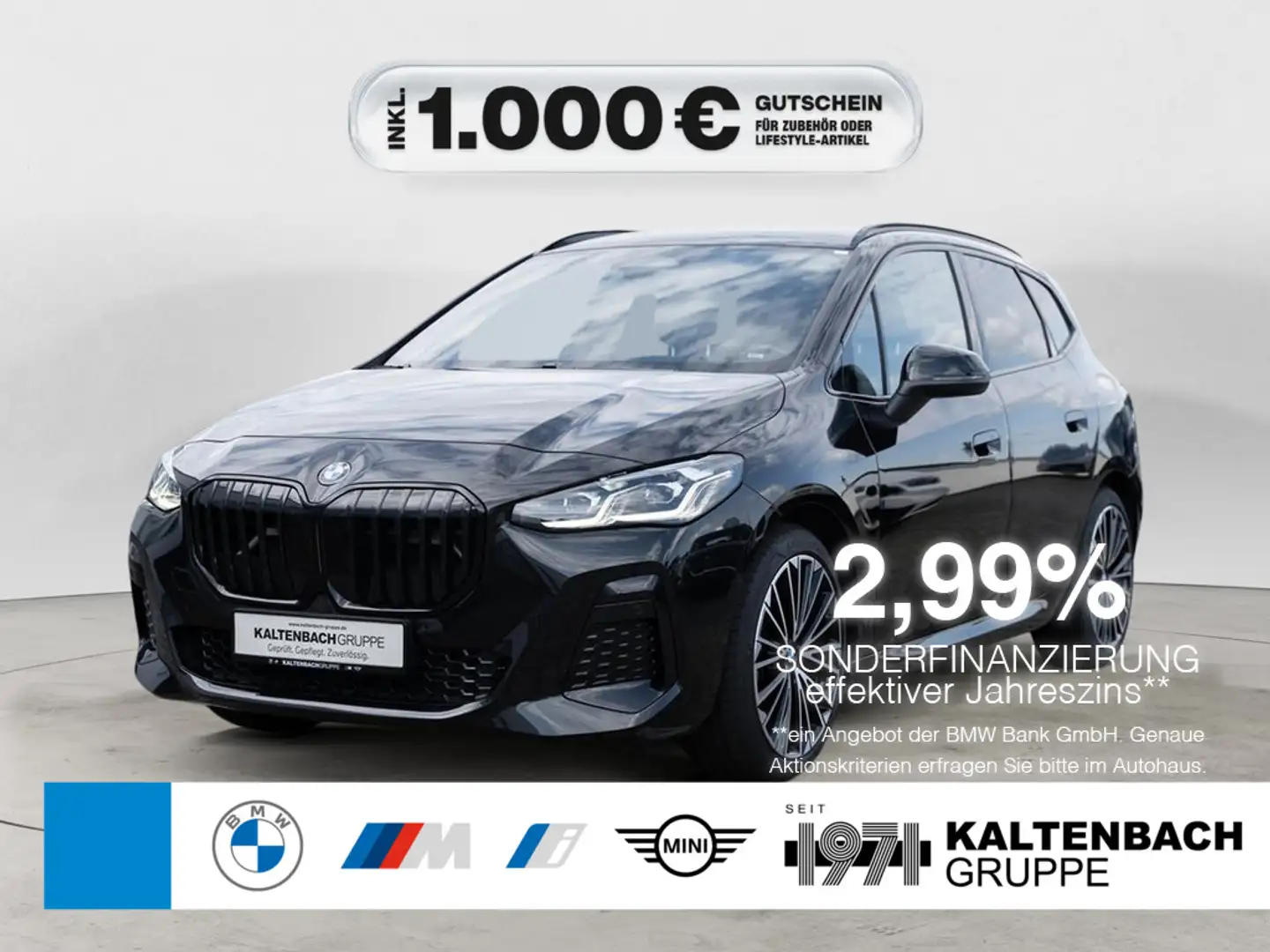 BMW 220 Active Tourer M-Sport AHK LED ACC NAVI Noir - 1