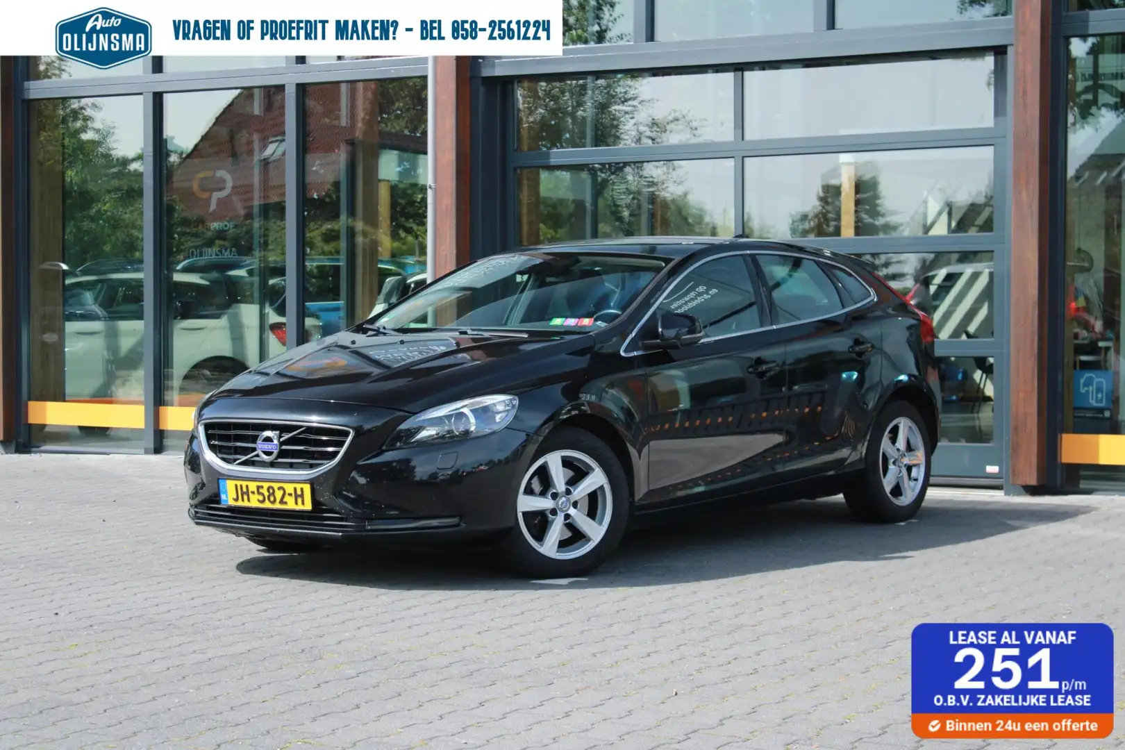 Volvo V40 2.0 T2|Pano|Trekhaak|Stoelverwarming|Navi|NAP Zwart - 1