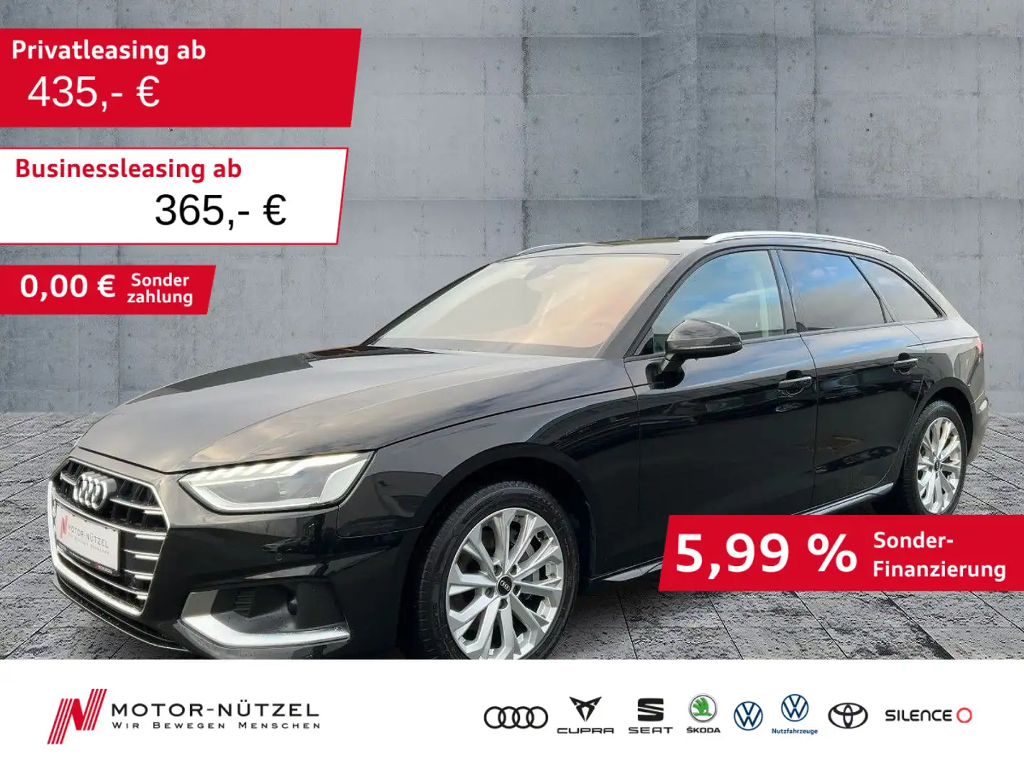 Audi A4 40TDI S-TR ADVANCED 5JG+LED+NAV+ACC+AHK Schwarz - 1