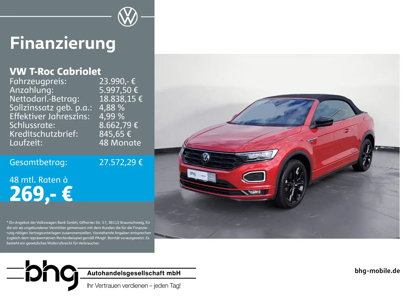 Volkswagen T-Roc 1.5 TSI ACT OPF DSG R-Line Rot - 1