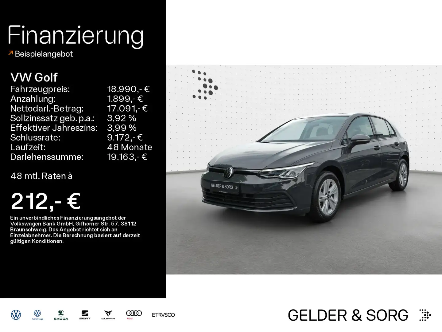 Volkswagen Golf Life 1.0 TSI LED*EPH*Navi*DAB+*AHK*Digital Gris - 1
