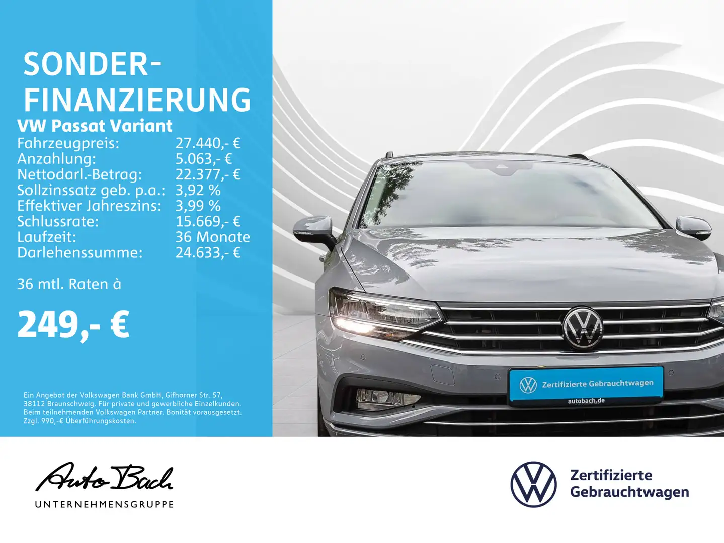 Volkswagen Passat Variant 1.5 TSI DSG Business, Navi, LED, Grau - 2
