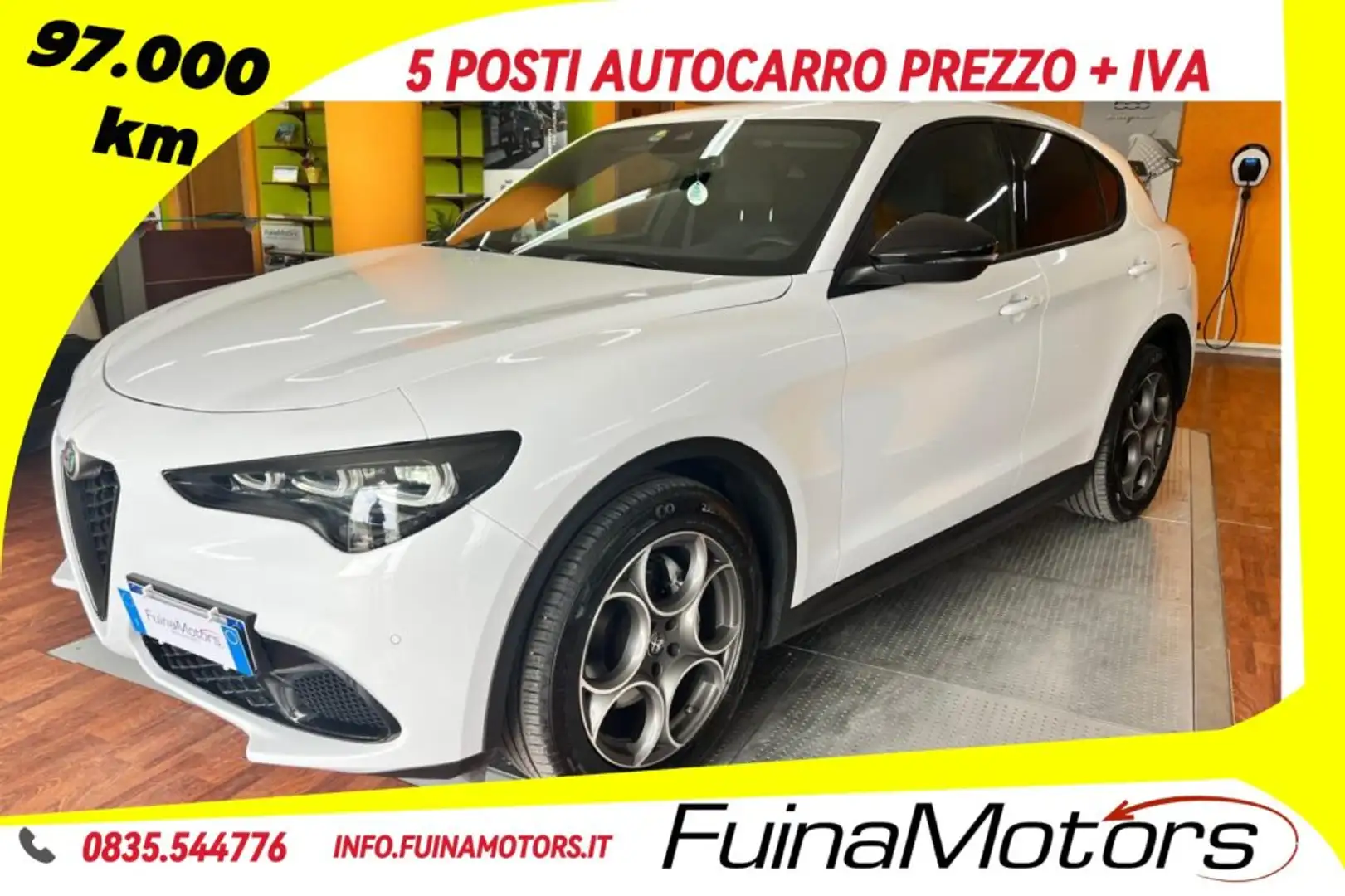 Alfa Romeo Stelvio 2.2 diesel 160 CV AT8 RWD Sprint AUTOCARRO Blanc - 1