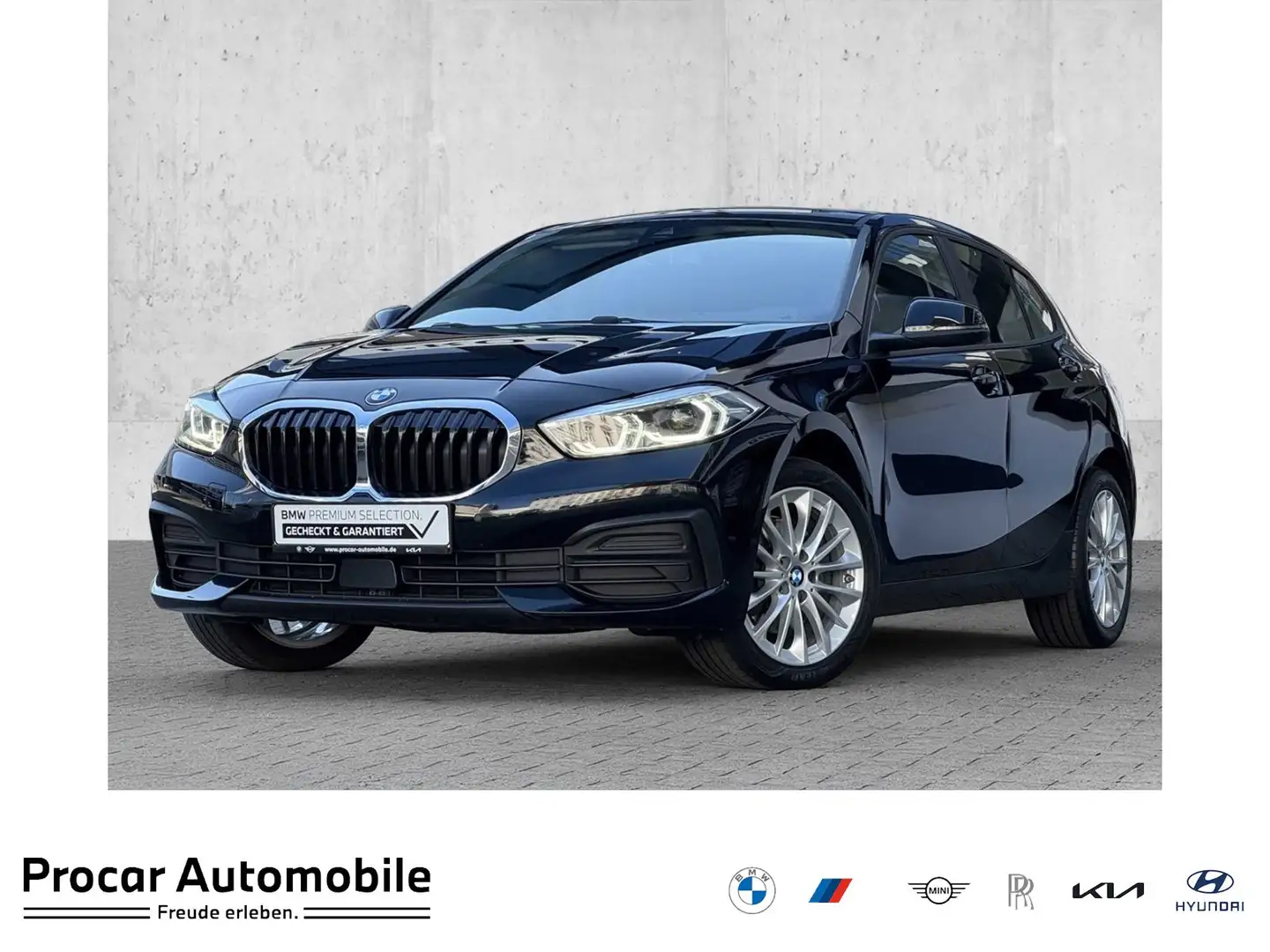 BMW 118 i Advantage LED Navi Aut LC Prof. PDC DAB Shz Schwarz - 1