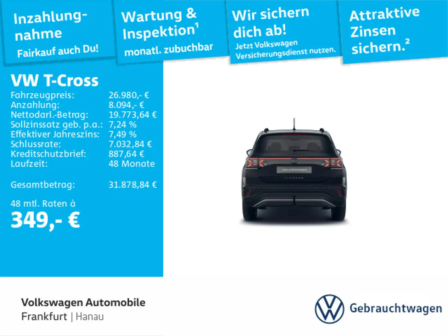 Volkswagen T-Cross 1.5 TSI DSG R-Line DAB+ IQLight IQDrive Schwarz - 1
